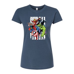 Women's - Marvel - Avengers American Flag Fitted Graphic T-Shirt - 1 of 3