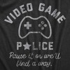 Mens Video Game Police T Shirt Funny Video Gamer Controller Joke Tee For Guys - Crazy Dog Men's T Shirt - image 2 of 4