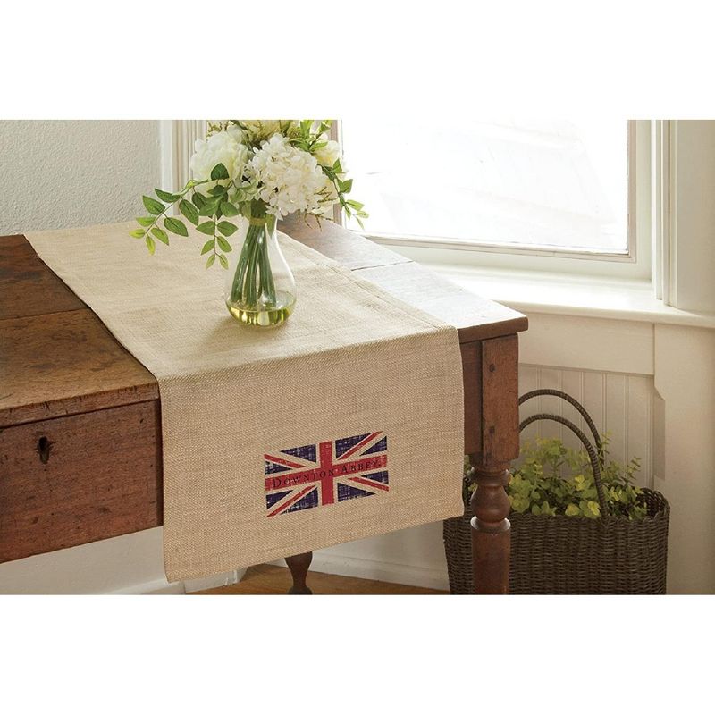 Heritage Lace 16" x 48" Downton Abbey British Union Jack Table Runner - Beige, 3 of 4