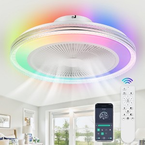 Airsurfer 20-Inch Smart Silver Ceiling Fans with Remote and APP Control - 1 of 4