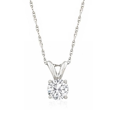 Ross-Simons 0.50 Carat Diamond Solitaire Necklace in 14kt White Gold