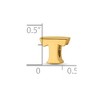Black Bow Jewelry Letter T Bead Charm in 14k Yellow Gold Plated Sterling Silver - 4 of 4