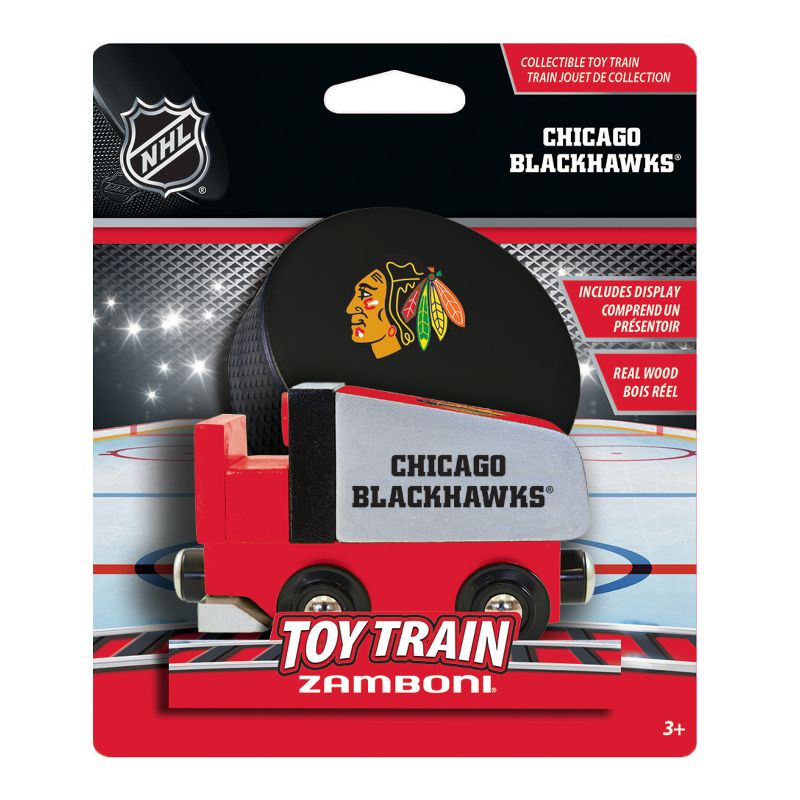 MasterPieces Officially Licensed NHL Chicago Blackhawks Wooden Toy Train Engine For Kids, 3 of 6