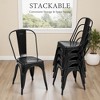 Sapphtopaz Modern Dining Chairs Set of 4 Stackable Industrial Dining Room Chair with Sturdy Metal Frame Kitchen Chair for Dining Room, Kitchen - 3 of 4