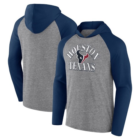 NFL Houston Texans Men's Gray Full Back Run Long Sleeve Lightweight Hooded  Sweatshirt - S