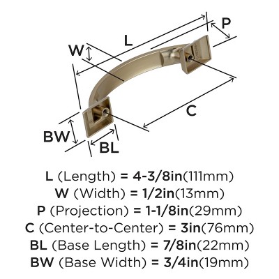 Golden Champagne Arch Cabinet Pull with Mounting Hardware