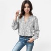 Anna-Kaci Women's Leopard Print Long Sleeve V-Neck Blouse - 3 of 4