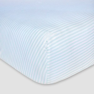 Burt's Bees Baby® Organic Fitted Crib Sheet - Bee Essentials - Stripe - 1 of 2