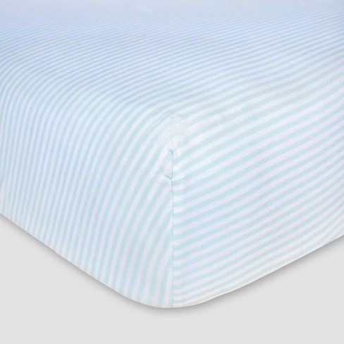 Burt S Bees Baby Organic Fitted Crib Sheet Bee Essentials Sky Blue Target