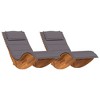 vidaXL Rocking Sun Loungers with Cushions 2 Pcs Solid Wood Acacia - 2 of 4