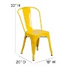 Emma and Oliver Commercial Grade 4 Pack Metal Indoor-Outdoor Stackable Chair - 4 of 4