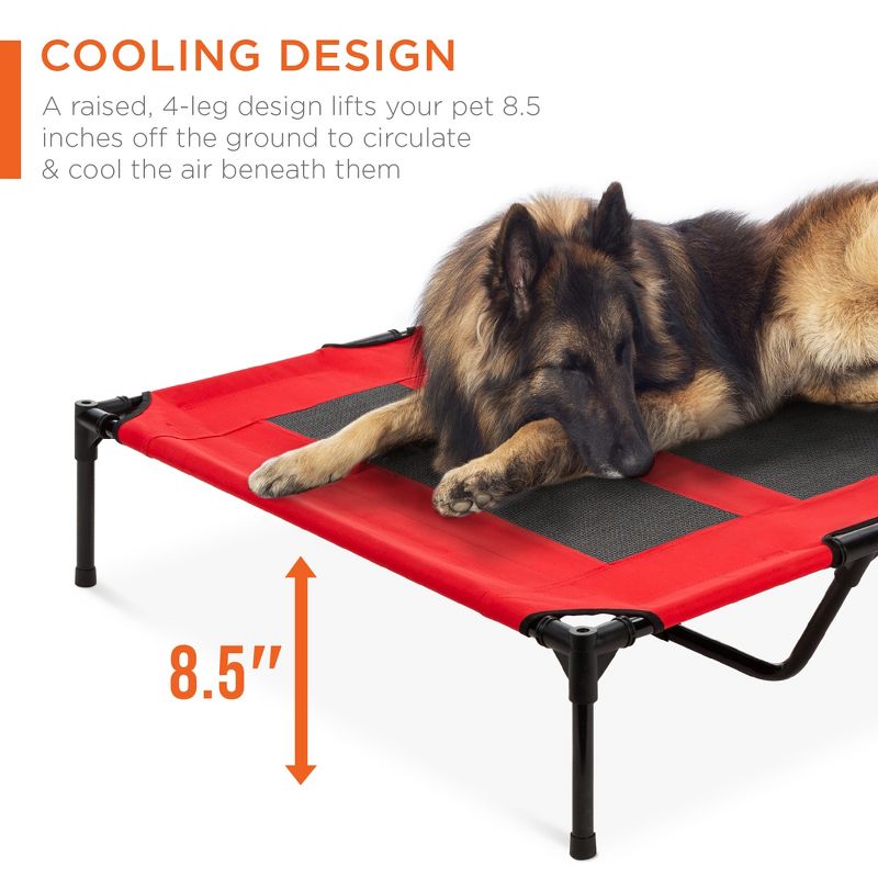 Best Choice Products 48in Elevated Cooling Dog Bed, Outdoor Raised Mesh Pet Cot w/ Removable Canopy, Carrying Bag, 4 of 10