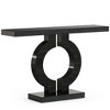 Resenkos Entryway Table, Console Sofa Table,43" Mirrored Console Table, Modern Silver Sofa Table with O-Shaped Base,Black - 2 of 4