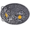 CTM Women's Floral Daisy Engraved Belt Buckle - 3 of 4