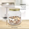 Cornucopia Brands Large Glass Coin Bank Jar, Half Gallon Clear Piggy Bank w/ Gold Slotted Lid - 3 of 4