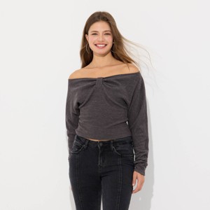 Women's Long Sleeve Off the Shoulder Top - Wild Fable™ - 1 of 4