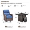 Gymojoy 5/7PCS Outdoor Swivel Chair 6-inch Thick Cushion with Fire Pit Table Patio Furniture Set - 2 of 4