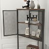 NicBex Bookcases for Living Room 5-Tier Corner Open Shelf Bookcase Storage Shelf with Metal Mesh Door for Home Office, Kitchen - 3 of 4