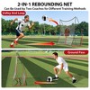 2-in-1 Adjustable Soccer Rebounder Net for Kids, Backyard Practice Training Equipment with Portable Carry Bag & 4 U-Shaped Ground Stakes - 3 of 4