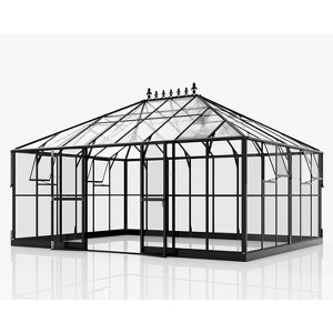 AMERLIFE Polycarbonate Greenhouse with Vent Windows, Lockable Double Doors - 1 of 4