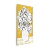 Stupell Industries Peony Sketch Bouquet Contrasted Distressed Yellow Wall Plaque Art, 10" x 15" - 2 of 4