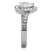 Slickblue Women’s Polished Stainless Steel Ring with 8.5mm Clear CZ, Halo Pear Shape, Engagement Ring, Size 7-10 - 4 of 4