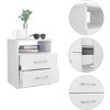 Vynxaria White 2-Drawer Nightstand with Open Shelf ¨C Functional Elegance for Your Space - 2 of 4