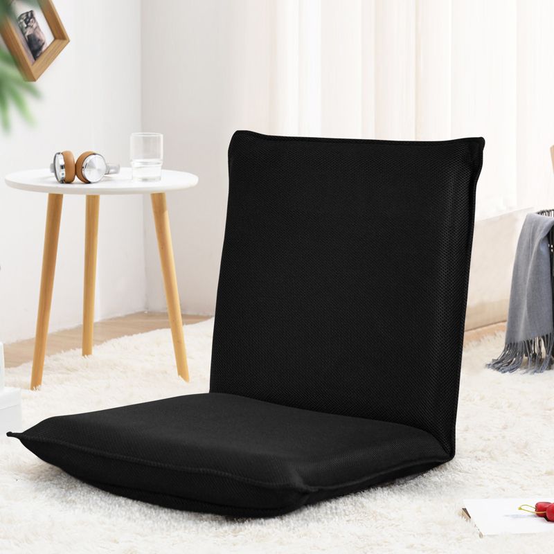 Tangkula Adjustable Floor Chair Cushioned Lounger Recliner w/ 6-Position Comfortable Back Support & Thick Padded Lazy Sofa Floor Seat Black, 2 of 11