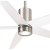 56" Minka Aire Modern Indoor Ceiling Fan with Dimmable LED Light Remote Control Brushed Nickel White for Living Room Kitchen Home - 3 of 4