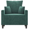 vidaXL Velvet Sofa Chair in Dark Green - Modern Design with Metal Frame, Thickly Padded Seat, Armrests - 3 of 4