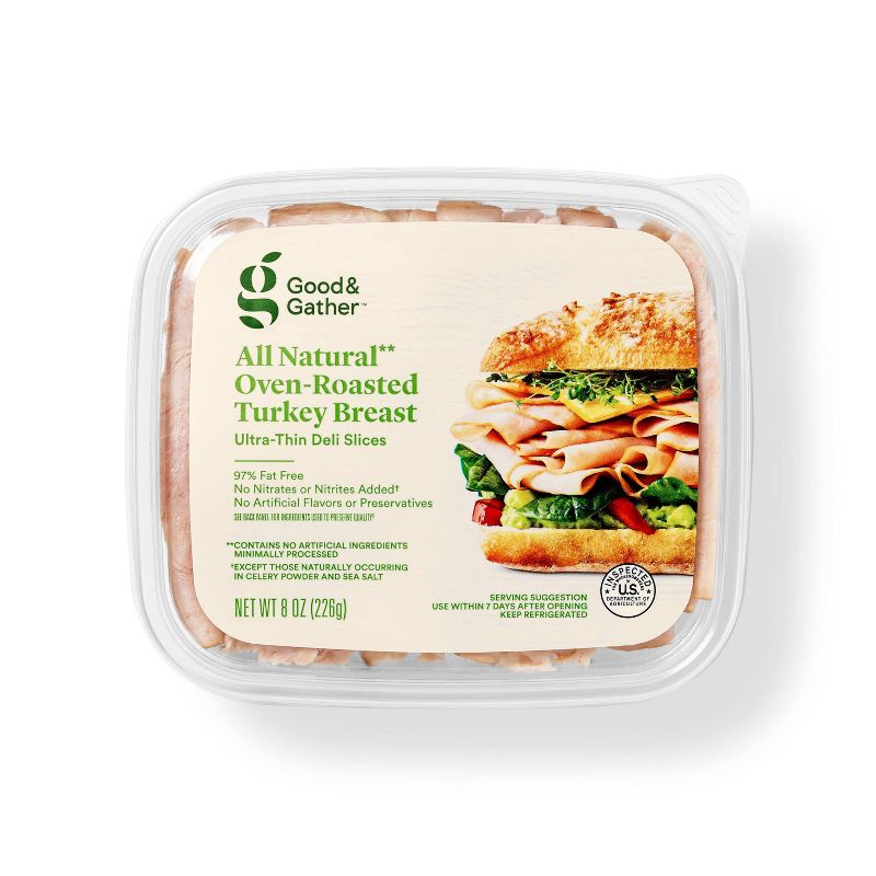 All Natural Oven Roasted Turkey Breast - 8oz - Good &#38; Gather&#8482;, 1 of 4