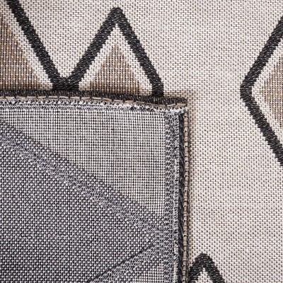 Augustine Black and Beige Geometric Square Area Rug