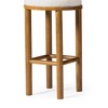 HomeRoots 31" White and Natural Boucle and Solid Wood Backless Bar Height Bar Chair - 4 of 4