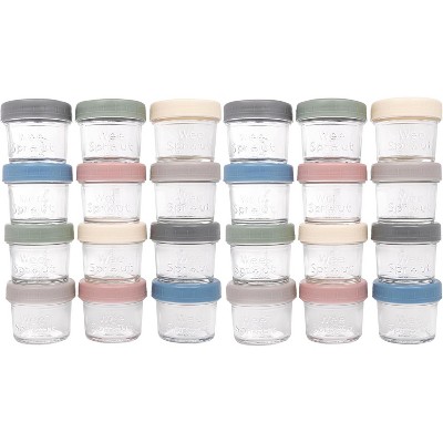WeeSprout Glass Baby Food Storage Jars with Lids, Reusable Small Containers, 4 oz, 24 Pack