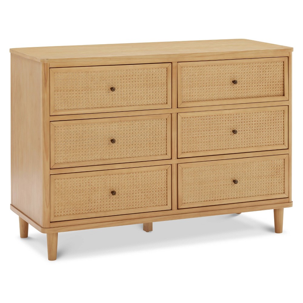 Photos - Dresser / Chests of Drawers Namesake Marin with Cane 6 Drawer Assembled Dresser - Honey and Honey Cane