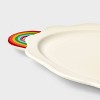 Pride Spill the Tea Rainbow Ceramic Stoneware Oval Serving Tray Cream - 2 of 3