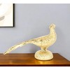 HomeRoots 7" Gold Cast Iron Peacock Tabletop Sculpture - 2 of 4