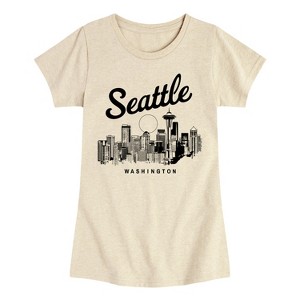 Girls' - Instant Message - Seattle Washington Fitted Short Sleeve Graphic T-Shirt - 1 of 4