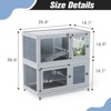 AZL1 Life Concept Pet Crates and Houses 2-Story Wooden Rabbit Hutch with Wheels Trays, Bunny Cage Home with Ramp, Gray, 35.43"*19.69”*36.61" - 3 of 4