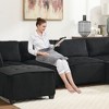 U-Shaped Sectional Sofas with Reversible Chaise, Luxurious Corduroy Upholstery, Deep Seat Comfort & Durable Support Perfect for Living Room - 3 of 4