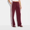 Women's Side Striped Pull-On Pants - Burgundy - 2 of 3