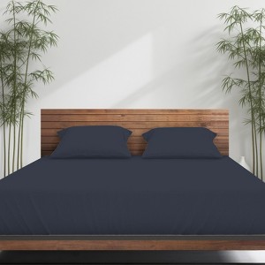 Emicey 2/3 set of cool bamboo fiber bed sheet covers, 12 inches deep, including 1 bed sheet and 2 pillowcases - 1 of 4