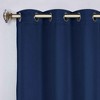 Classic Modern Solid Room Darkening Semi-Blackout Curtains, Grommets, Set of 2 by Blue Nile Mills - 2 of 4