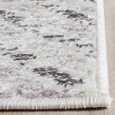 Ivory Charcoal 2'6"x4' Synthetic Easy-Care Rectangular Rug