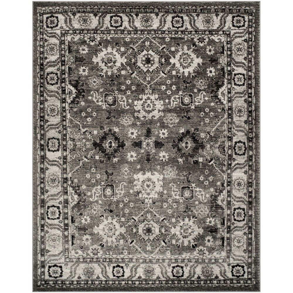 6'7inx9' Loomed Floral Area Rug Gray - Safavieh