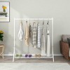 Garment Rack Freestanding Hanger Multi-functional Single pole Bedroom Clothing Rack Bedroom, White - 2 of 4