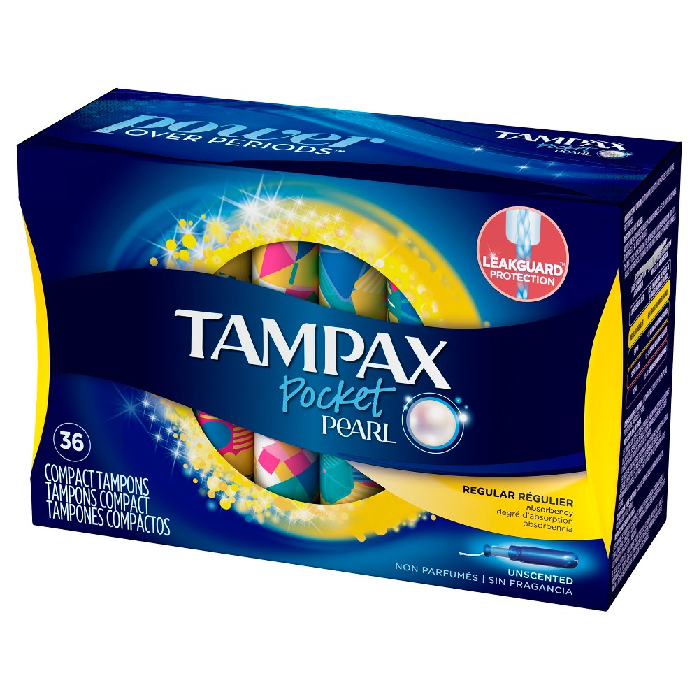 Tampax Pearl Tampons Duo Multipack with LeakGuard Braid, Light/Regular  Absorbency, 34 Ct