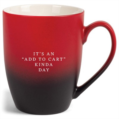 Elanze Designs 12 Ounce Ceramic Decorative Laser Engraved Giftable Novelty Tea Coffee Cup Mug Red and Black It's an "add to cart" kinda day