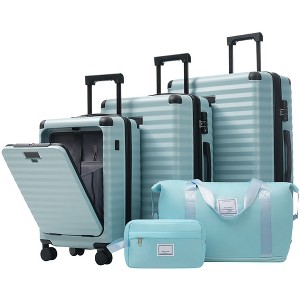 Kumasinova Hardshell Luggage Sets,5 Pcs ABS Spinner Suitcases Set with Front Opening,Expandable Travel Luggage with TSA Lock&USB Ports - 1 of 4