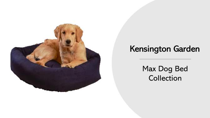 Kensington Garden Rectangle Indoor/Outdoor Bumper Dog Bed - Navy - M/L, 2 of 5, play video
